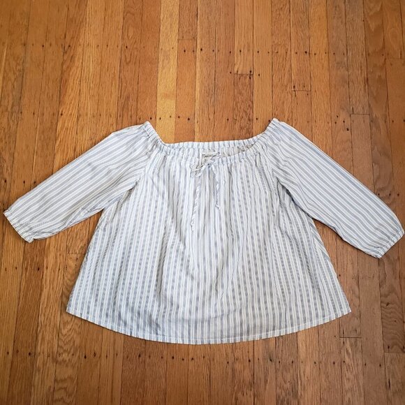Madewell Cottagecore Striped Off Shoulder Top - Picture 3 of 6